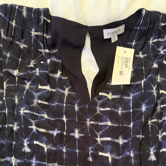 Evereve Black and White Patterned Top - Picture 4 of 11